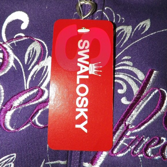 Swalosky Jrs 2PC Purple Jog Set Flare Pants Zip Up Hoodie - Picture 8 of 13